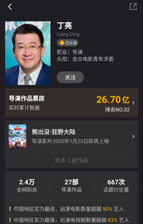 导演丁亮,熊出没系列导演,是目前国内最有名气的动漫导演之一,艺术