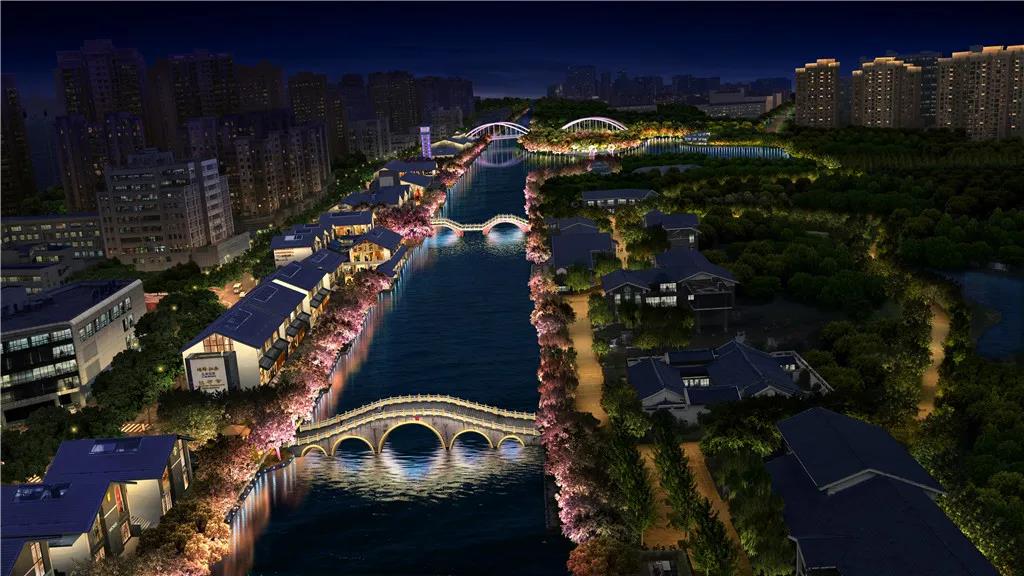 温瑞塘河核心段夜游工程效果图