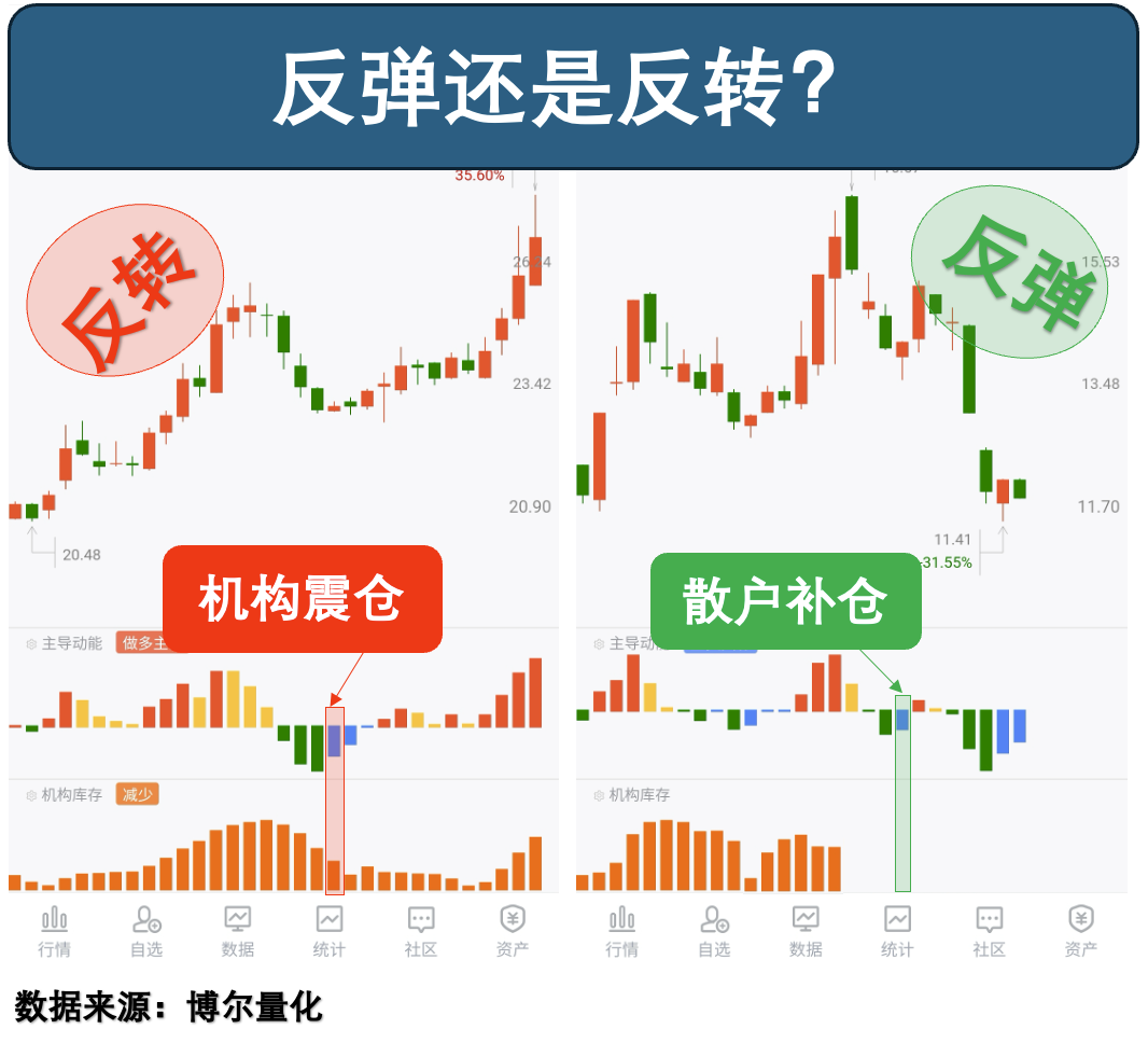 反弹阶段两只股票的后续走势