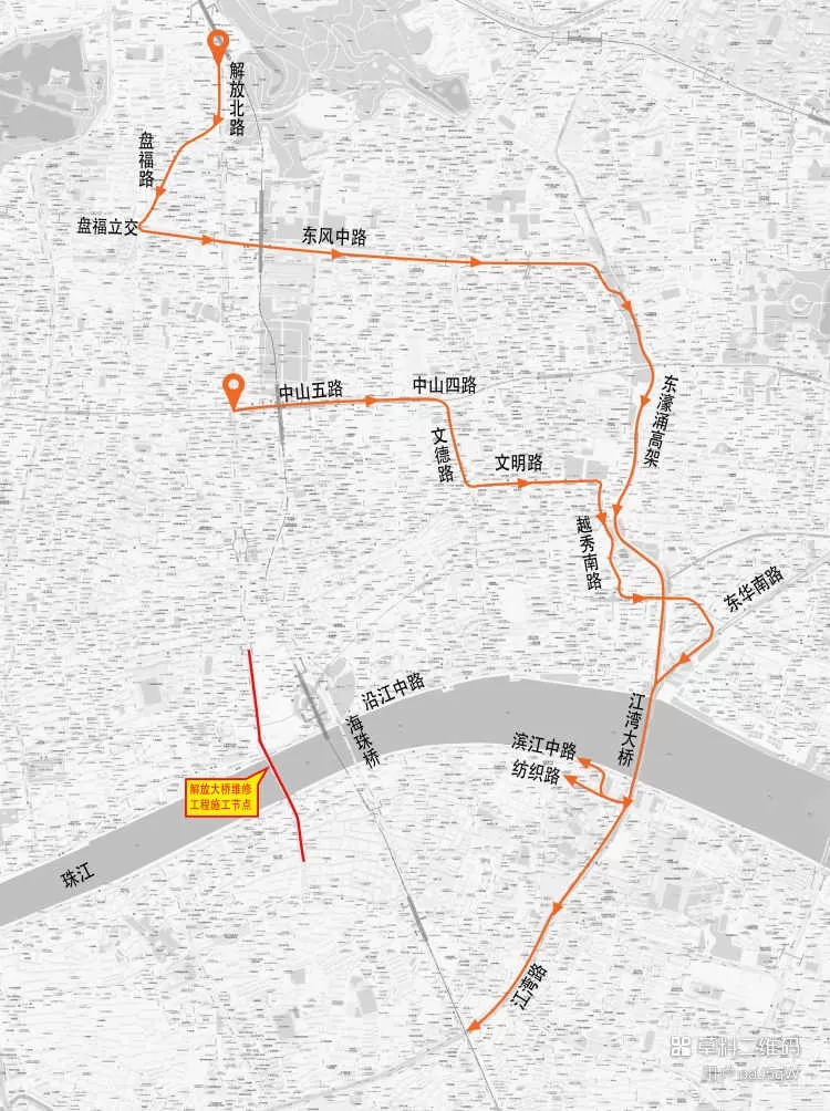 注意！广州解放大桥将于4月11日0时起全封闭维修施工，绕行攻略请收好！(图2)