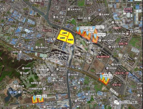 2017年至今周边成交地块分布图（来源：好地大数据）