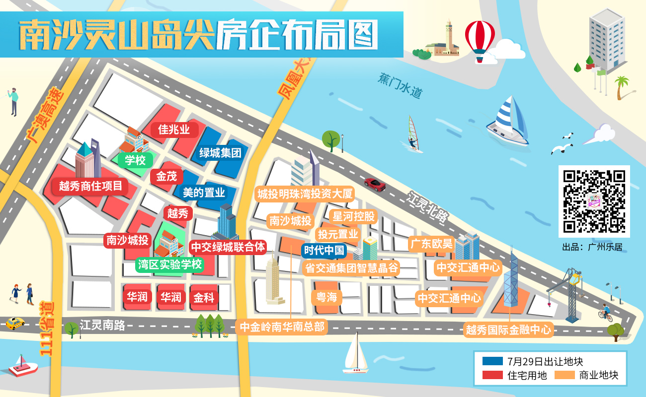 一张图看南沙灵山岛尖房企 一张图看南沙灵山岛尖房企