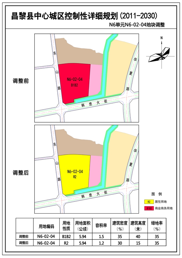 昌黎县一地块局部规划调整,增加居住用地