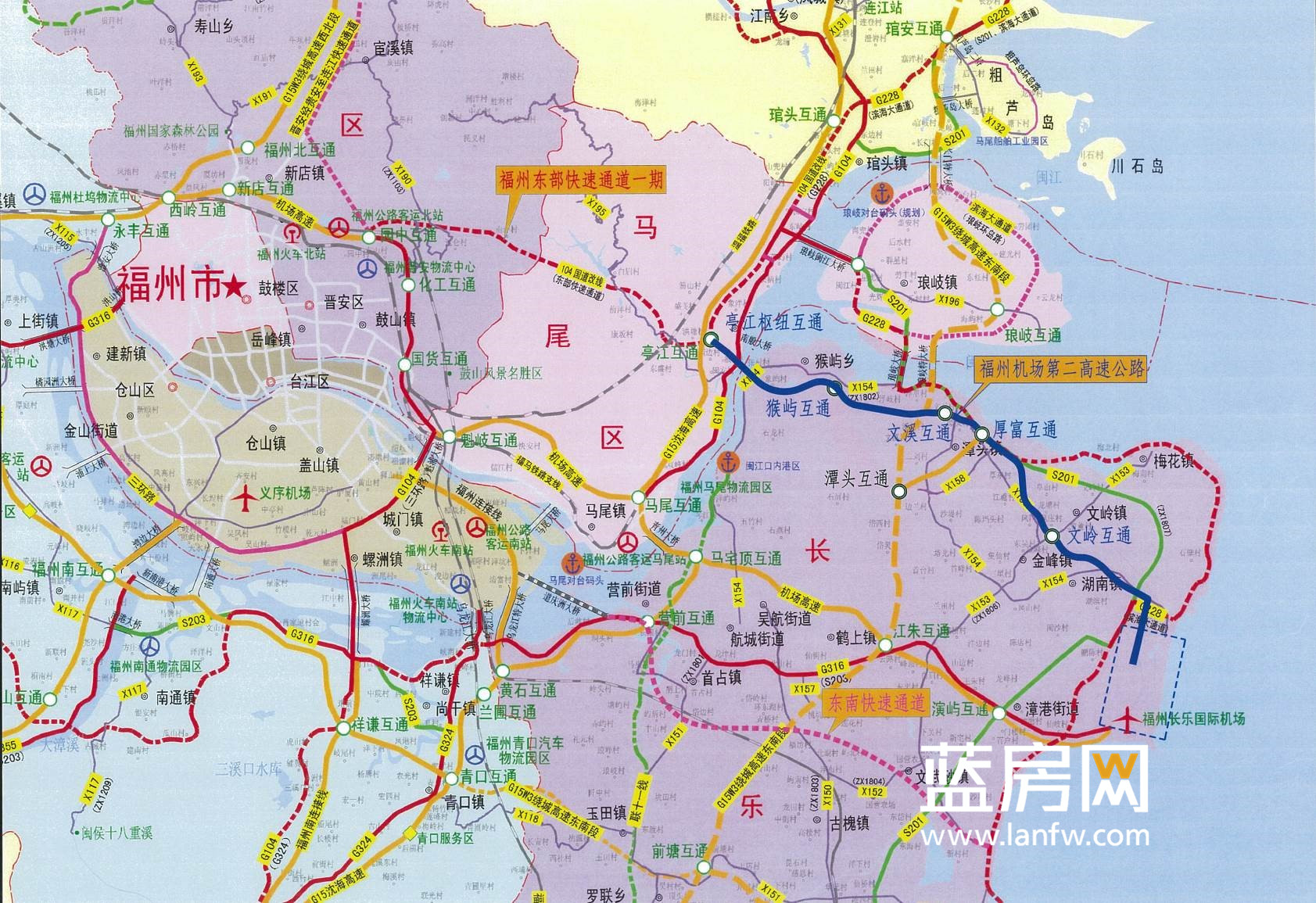 路线图根据此前公示的环评意见,机场第二高速采用双向6车道的高速公路