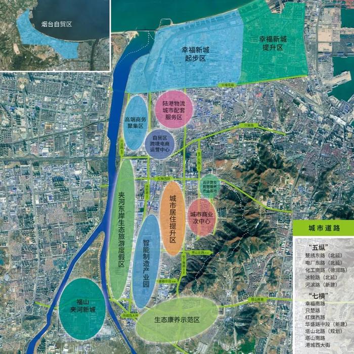 "五大功能区"及"一园一基地两中心"规划图