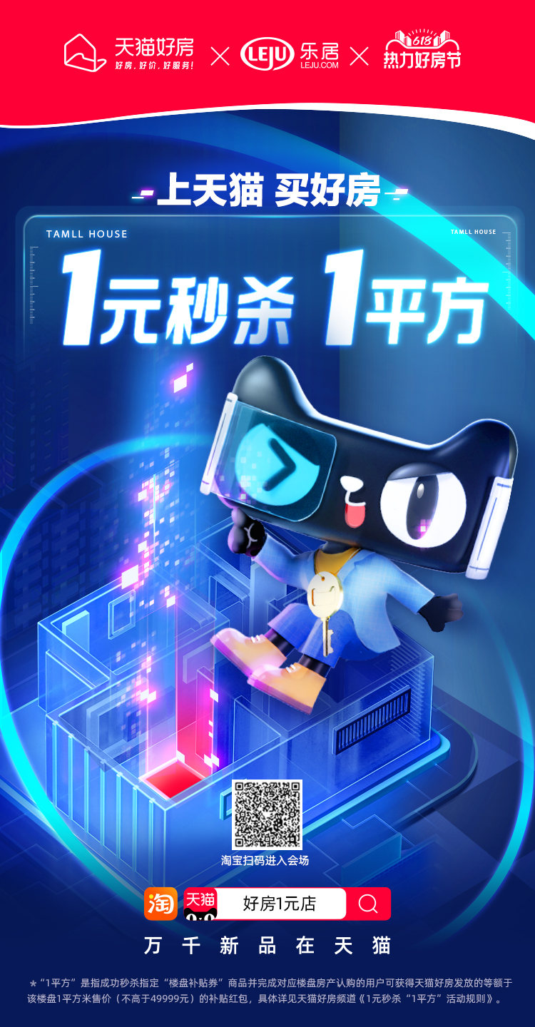 超10万!天猫好房1元店“业绩”惊人 1元秒杀1平方报名如潮_中金在线财经号