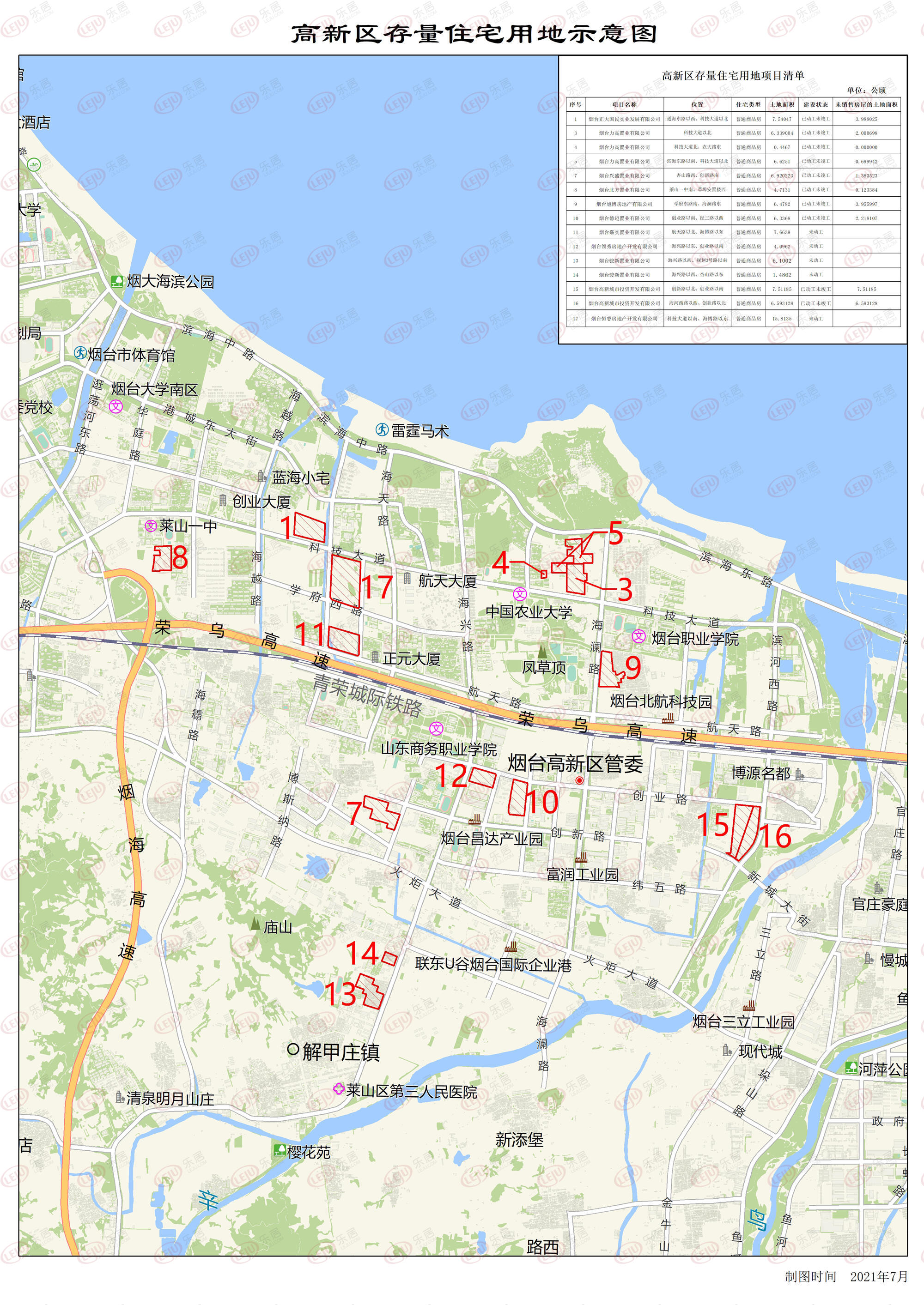 高新区存量住宅用地分布