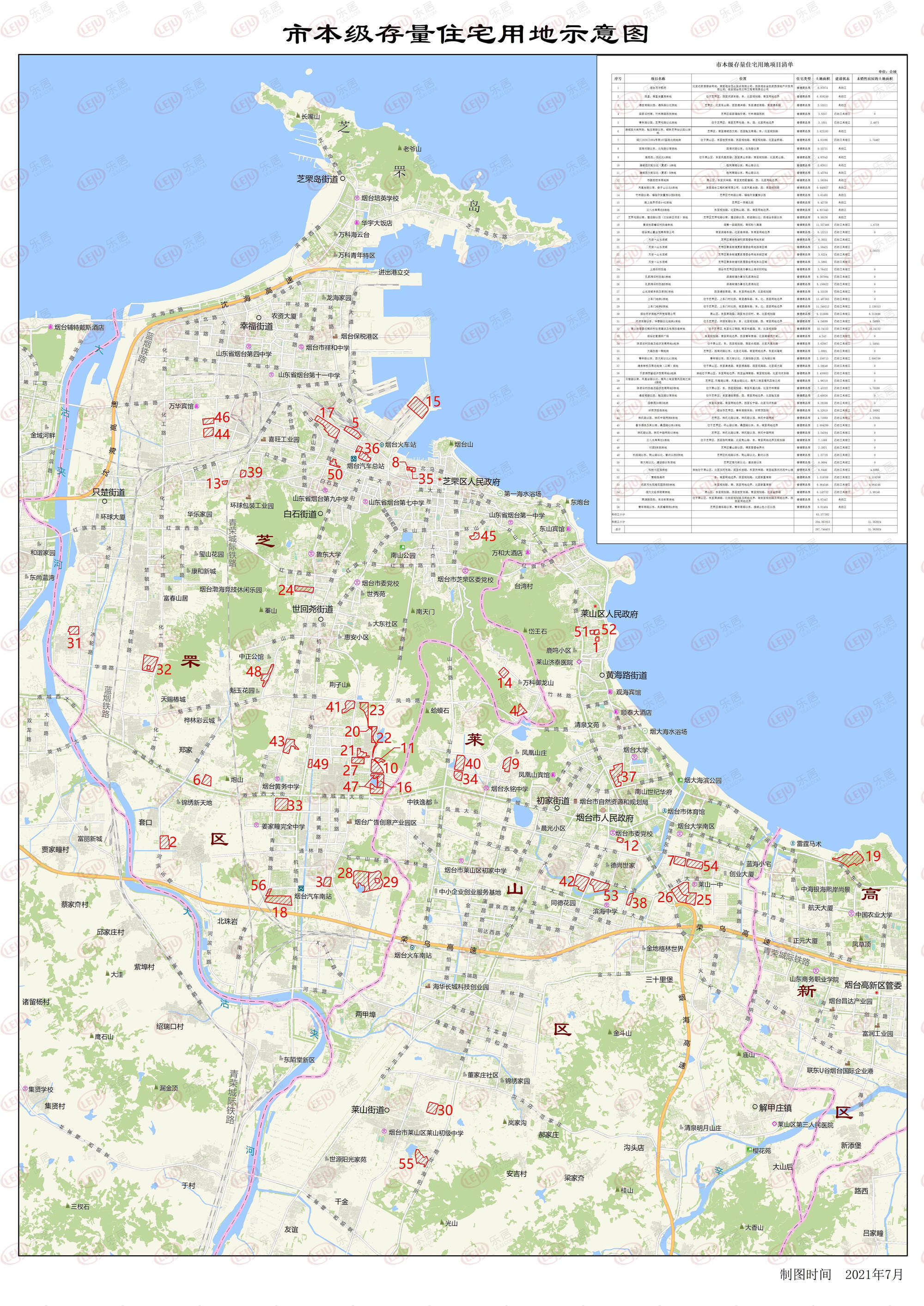 市本级（中心区）存量住宅用地分布