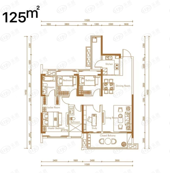 好住丨中海映山湖125m²四室户型,科学分区,居住温馨舒适_中金在线财经号