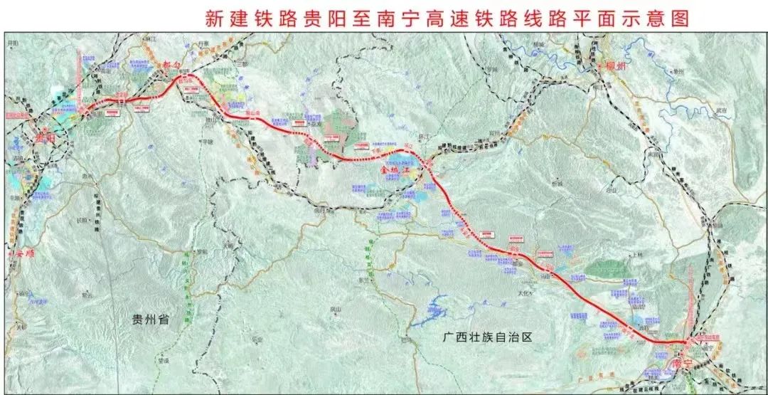 贵南高铁线路图（来源：南宁铁路）