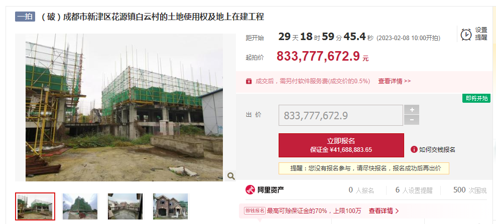 8.3亿起拍,城南百亩楼盘第6次登上拍卖台_中金在线财经号