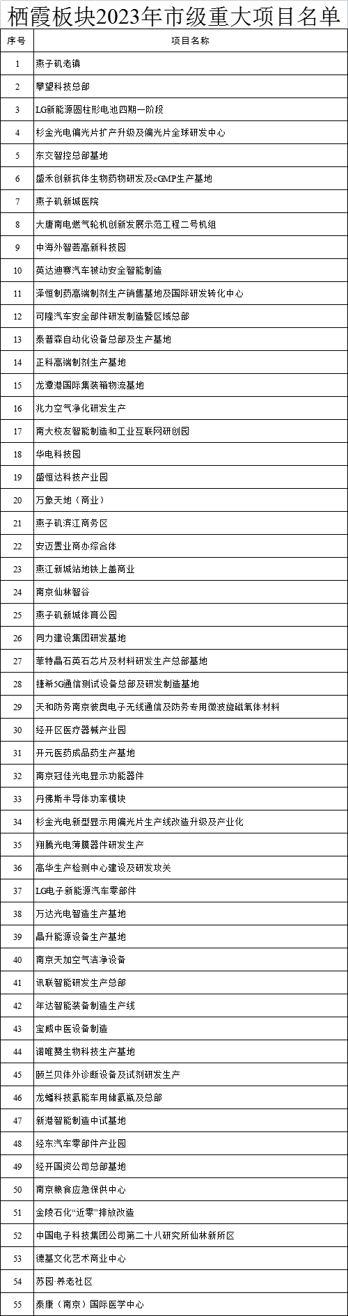 64个重大项目