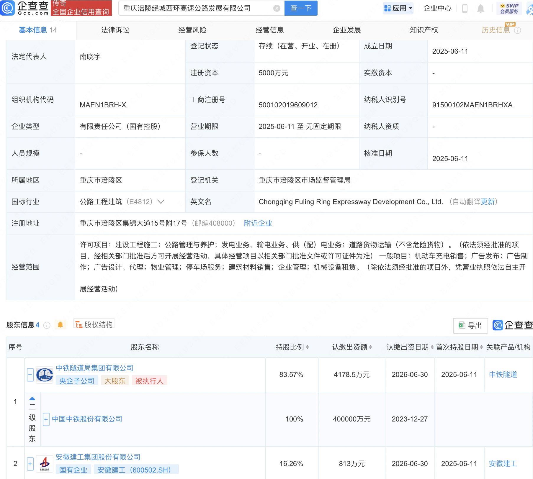 安徽建工、中国中铁等成立高速公路发展新公司 _中金在线财经号