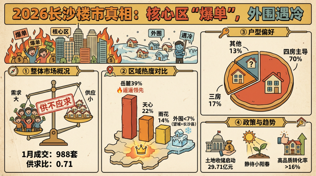 地产AI:2026年1月长沙楼市疲软,但这些区域却悄悄“爆单”!_中金在线财经号