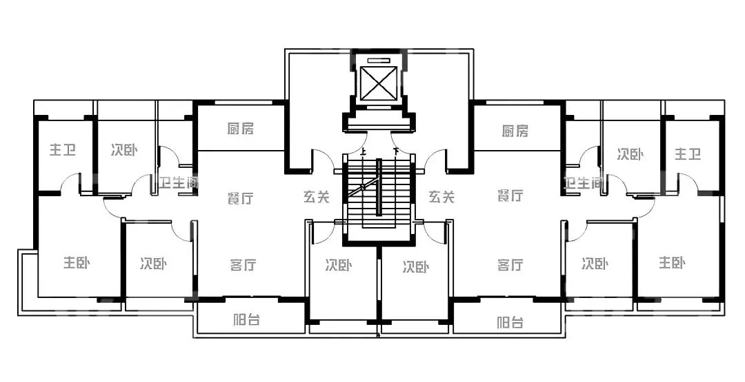 房型图：建面约138㎡户型布局