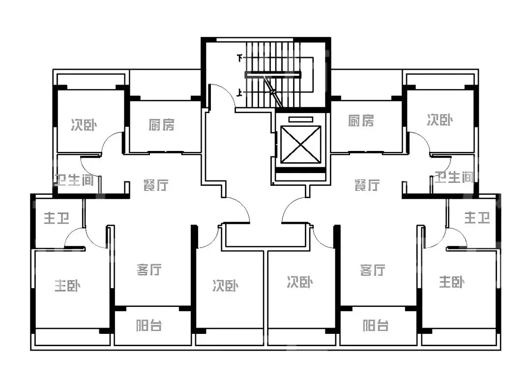 房型图：建面约115㎡户型布局