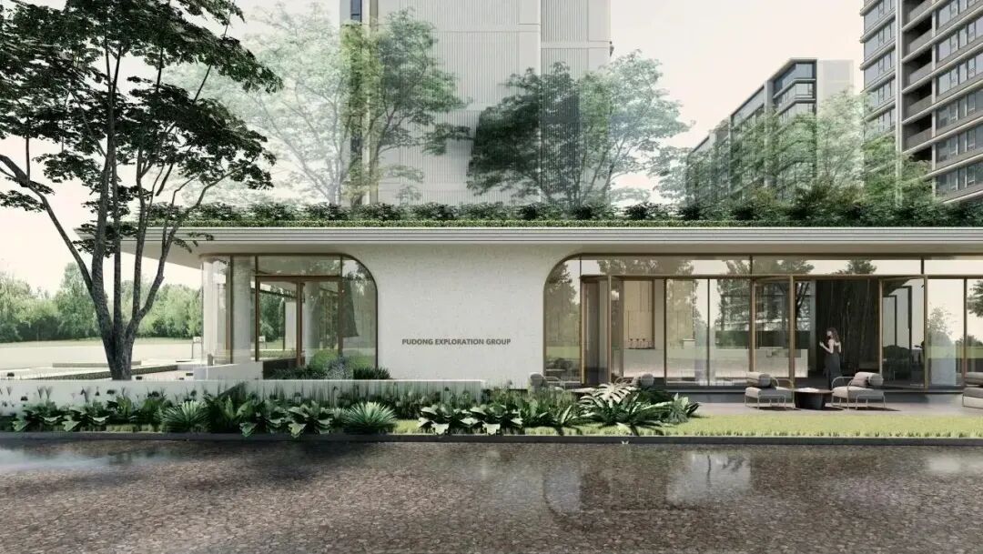 项目效果图：荷叶弧线立面细节