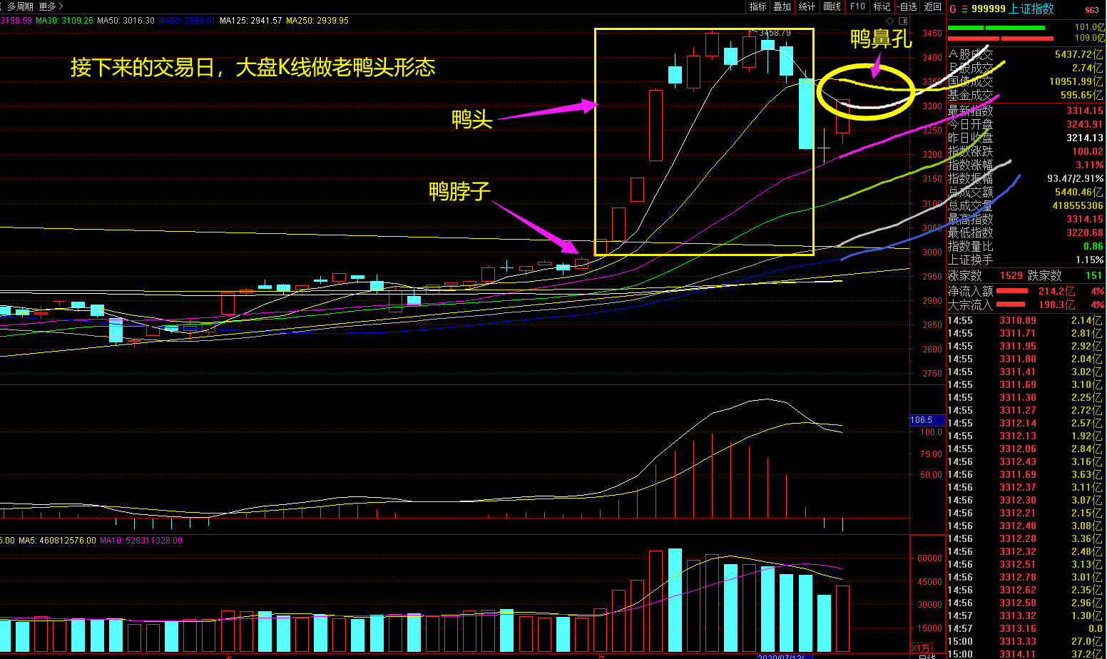 与庄共舞天堂湖:大盘正在画老鸭头k线