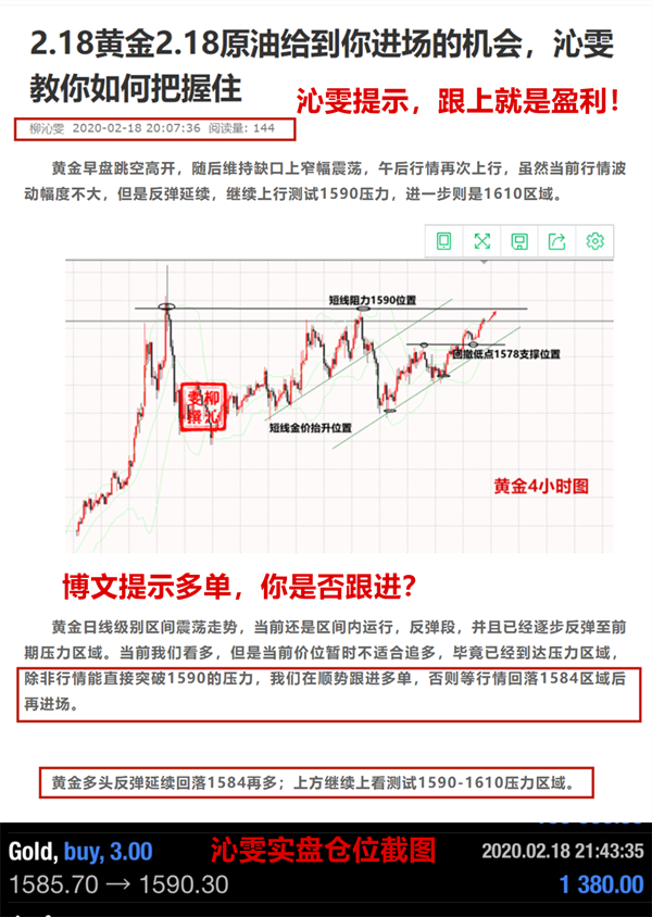 2.18gold2.18原油给到你进场的最好时机，盈利的机会就在这里410 / author:Liu Qinwen / PostsID:1535479