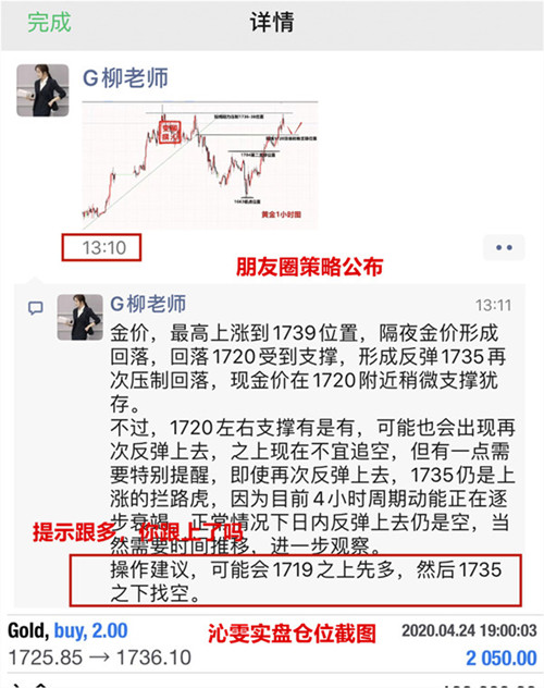 Liu Qinwen4.24多单已经盈利，晚间黄金该如何交易45 / author:Liu Qinwen / PostsID:1544373