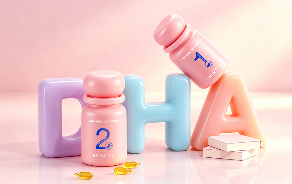 宏洛图 DHA 藻油软胶囊包装创意设计，柔润瓶型，马卡龙配色 3D 视觉呈现.jpg