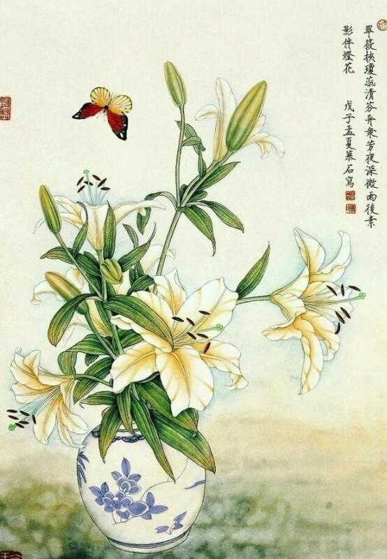 下面是国画颜料百合花简单的绘画教程,有感兴趣的朋友可以学习下!