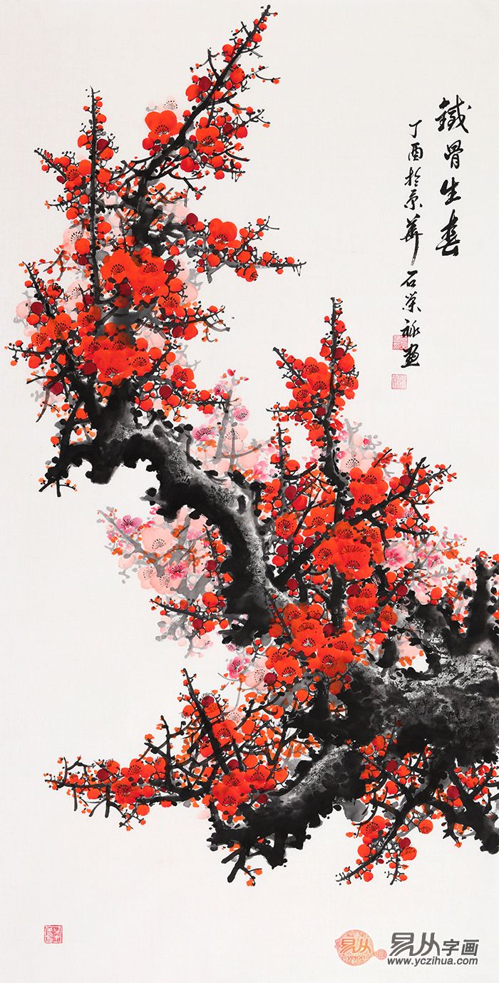 喜梅之人才能展现梅花之姿,石荣禄写意梅花图,暗香浮动