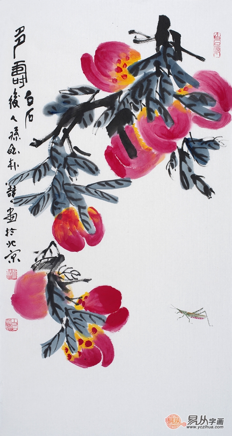 艺术欣赏:送老人显孝心 收藏装饰寓意极好的寿桃国画