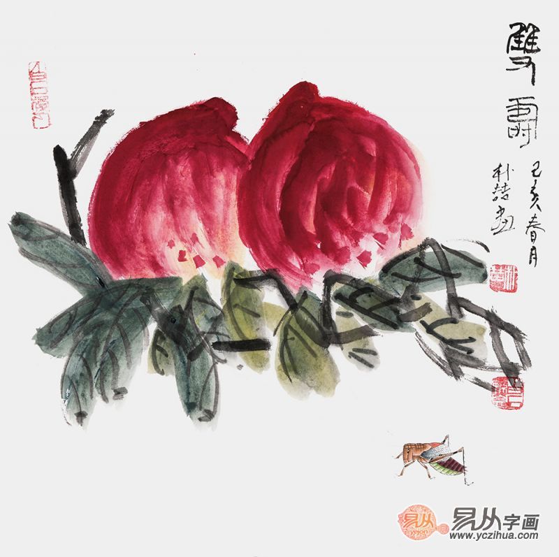 艺术欣赏:送老人显孝心 收藏装饰寓意极好的寿桃国画