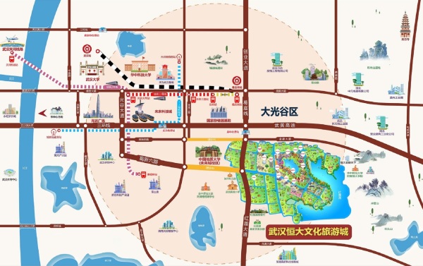 武汉恒大文化旅游城,红莲湖畔生态大城,献给全球的文化