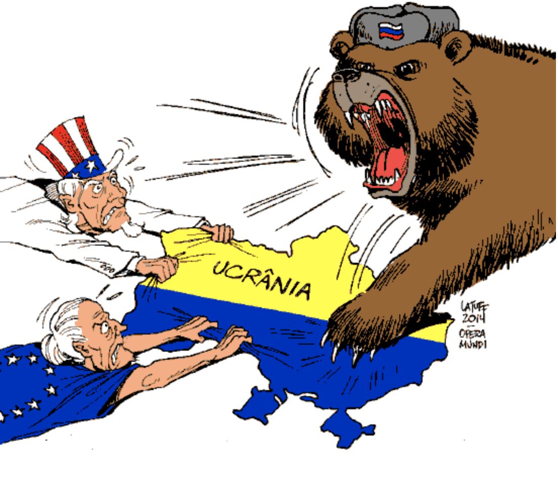 俄乌战争卡通画图片