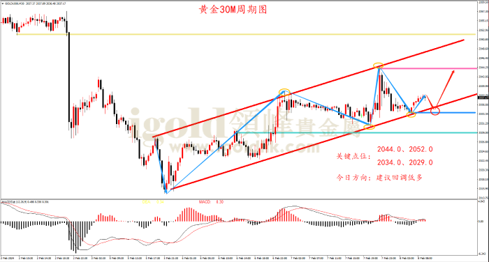 2024年2月8日黄金走势图