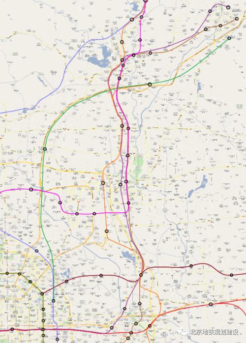 北京轨道交通区域快线规划图曝出含房山一条区域快线