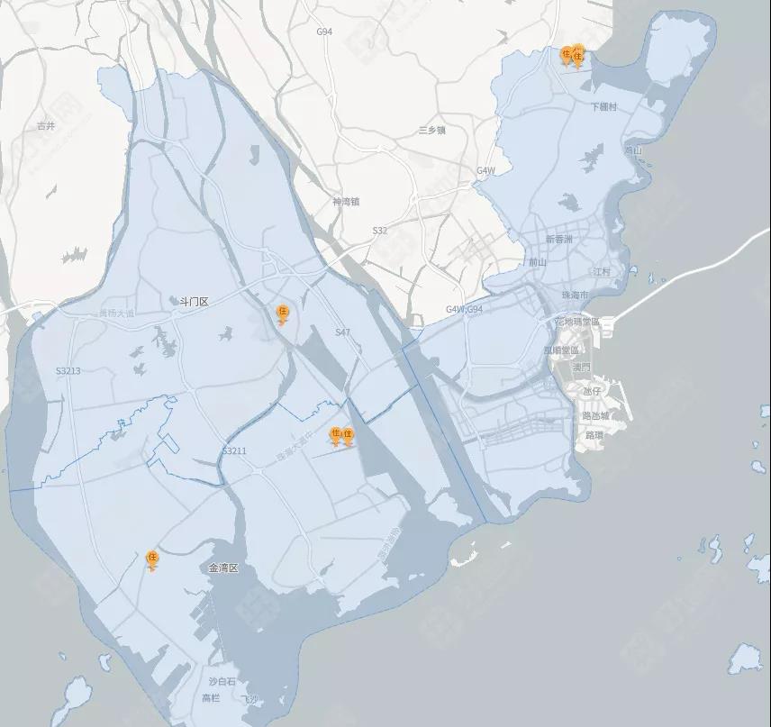 珠海市地块分布图(来源:好地大数据)