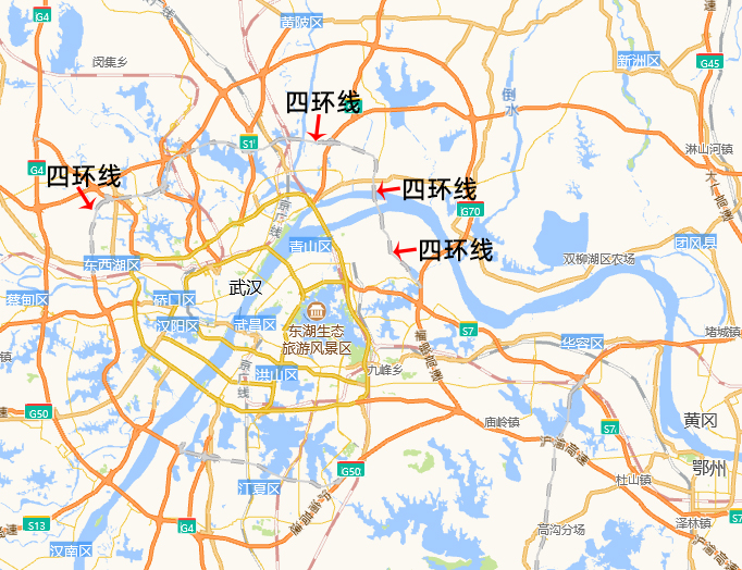 武汉四环线高清图图片