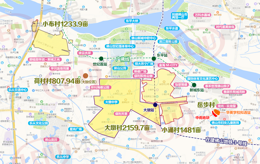 乐从整村改造范围示意6969当时公告指出,佛山新城近期拟实现旧