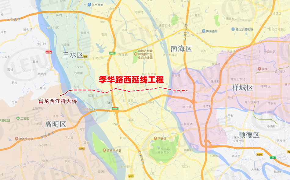 超1200亩季华路西延线南海段启动土地征收涉及丹灶西樵多条村