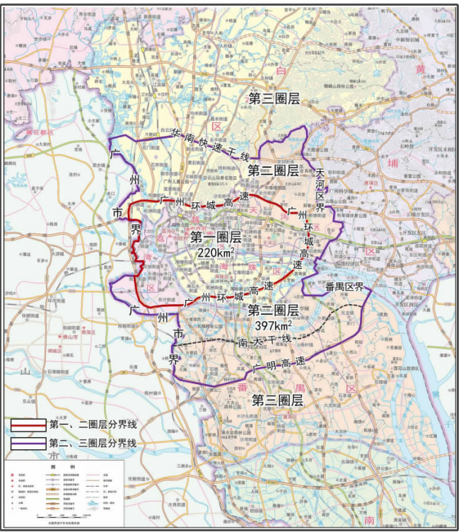 6969廣州市城市更新規劃建設管理圈層示意圖6969其中,分佈於