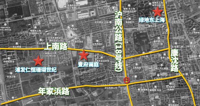 周浦三盘位置示意图