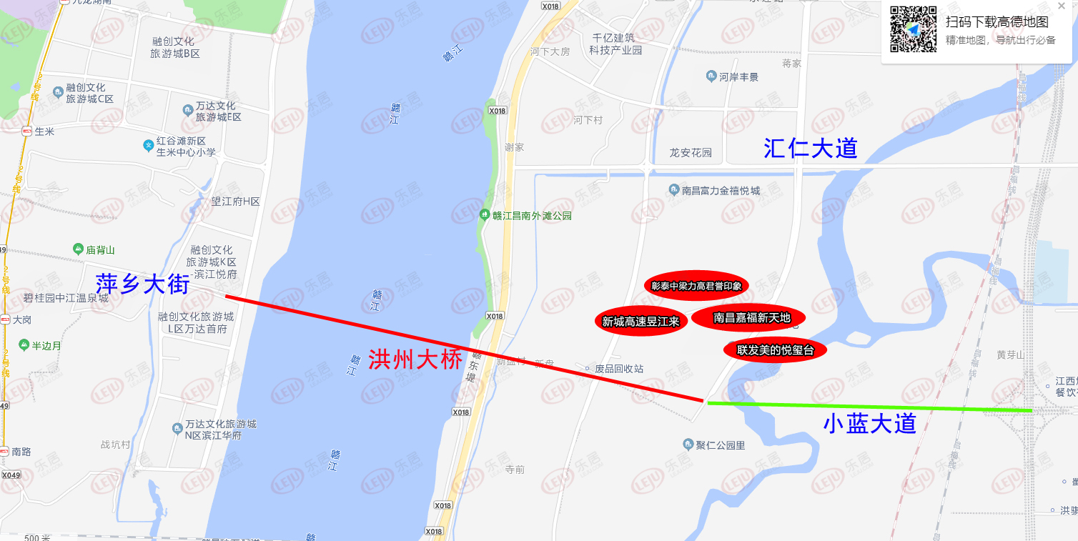 红谷滩区 ,详细地址东起南昌县象湖滨江东祥路,西至九龙