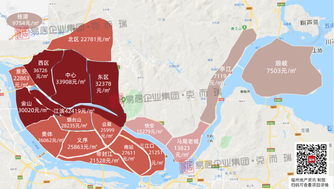 福州房價地圖上新這兩個板塊竟跌破8000元㎡