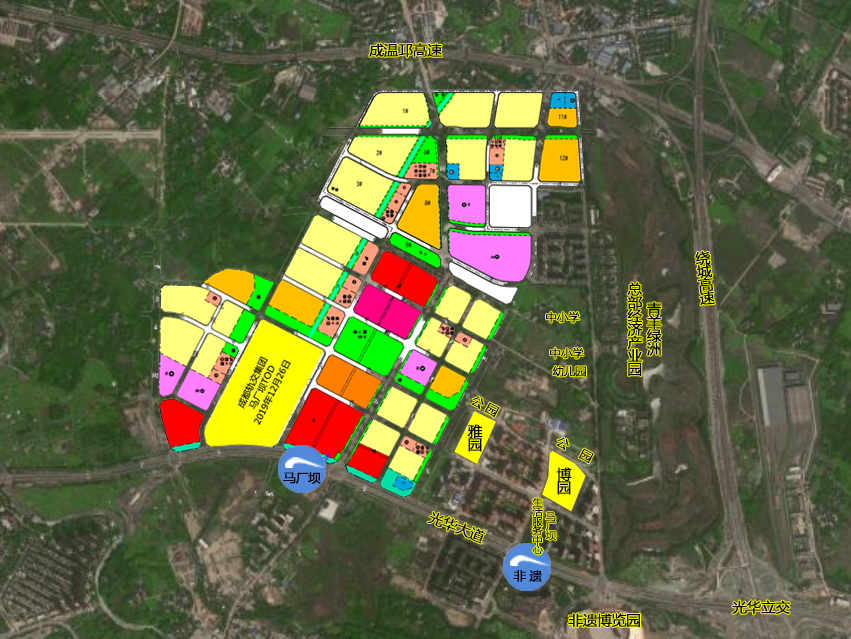 (梧桐博雅周边配套与马厂坝tod示意图)