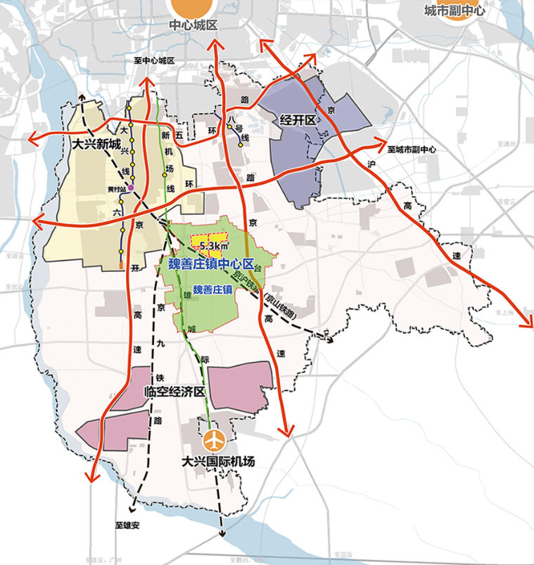 南中轴延长线重要节点 大兴魏善庄6大主导功能分区构建生态新片区