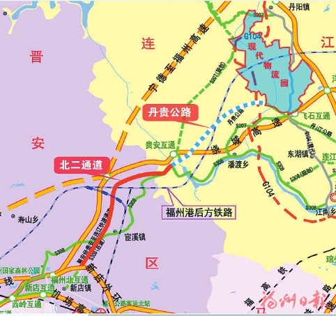 福州城区北向第二通道今日通车 晋安新店到连江贵安全程无红绿灯,免