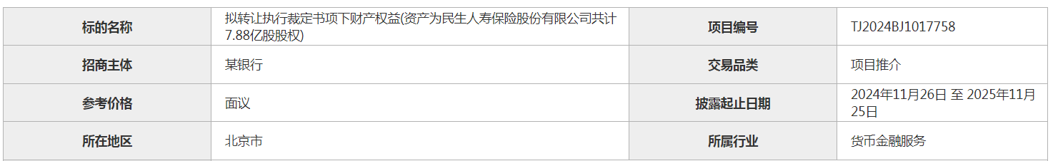 民生人寿保险股份有限公司和民生银行的简单介绍
