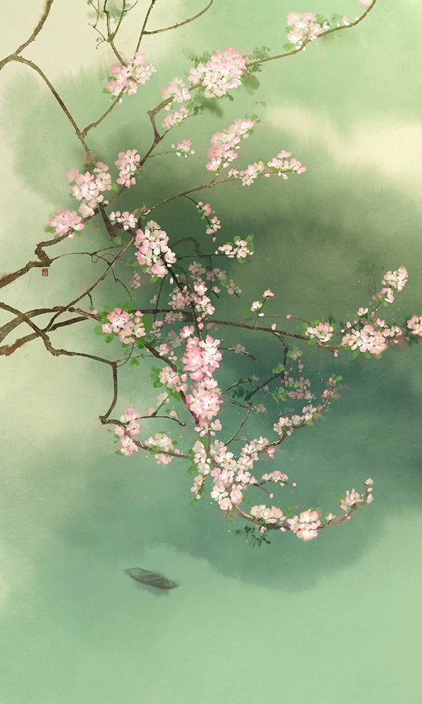 月亮看盘细雨湿衣看不见闲花落地听无声19721