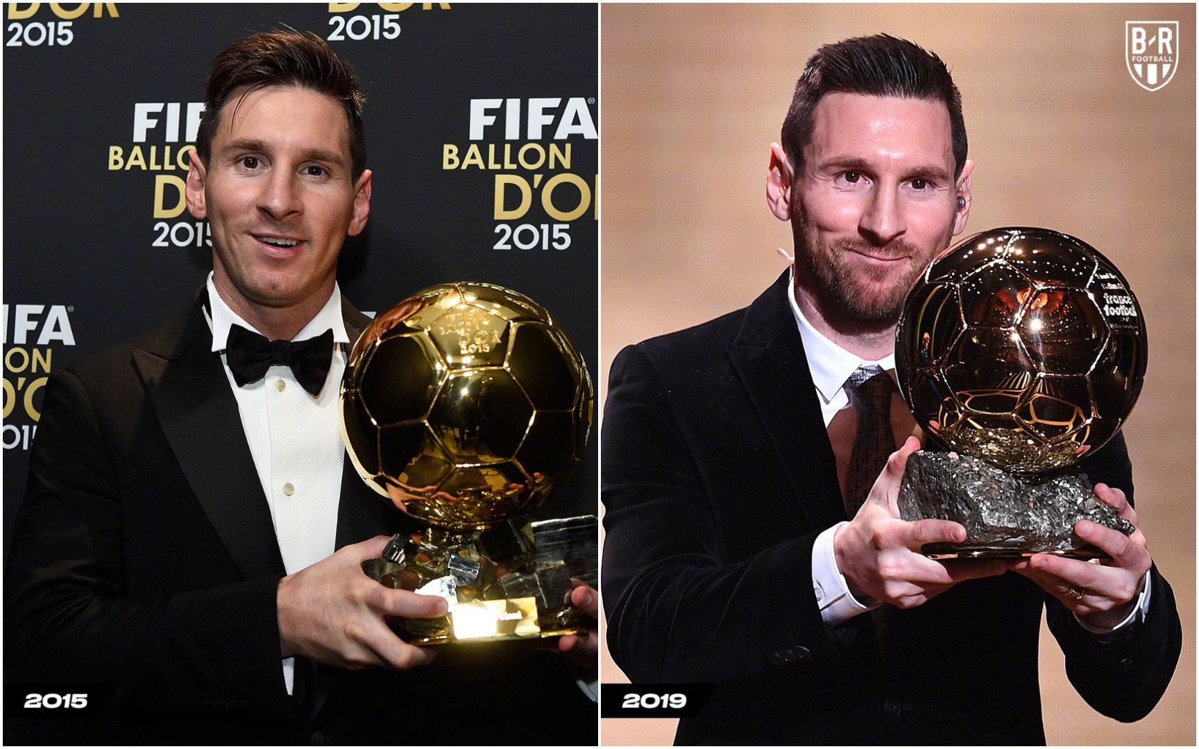 梅西生涯第六次捧起金球奖超c罗独占历史第一